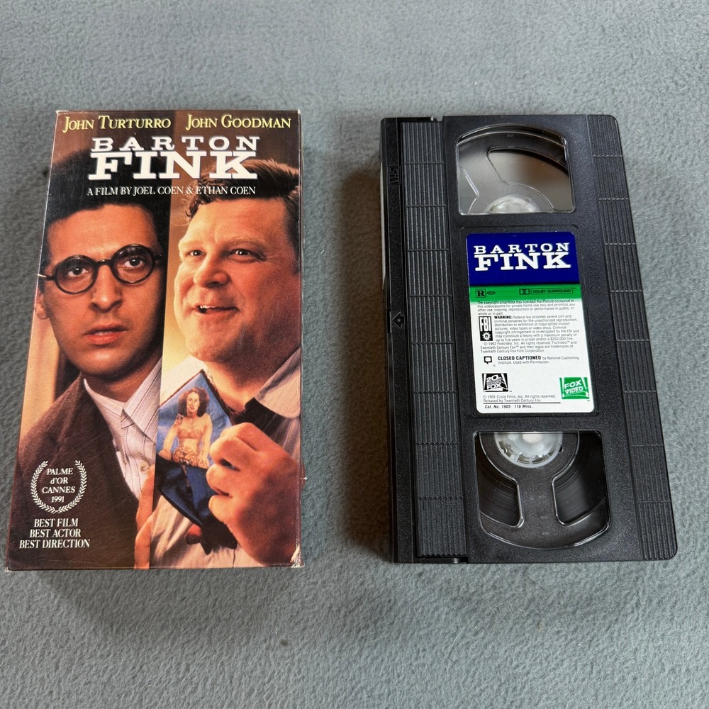 Barton Fink VHS 1991 Coen Brothers John Turturro John Goodman Fox Video 1905